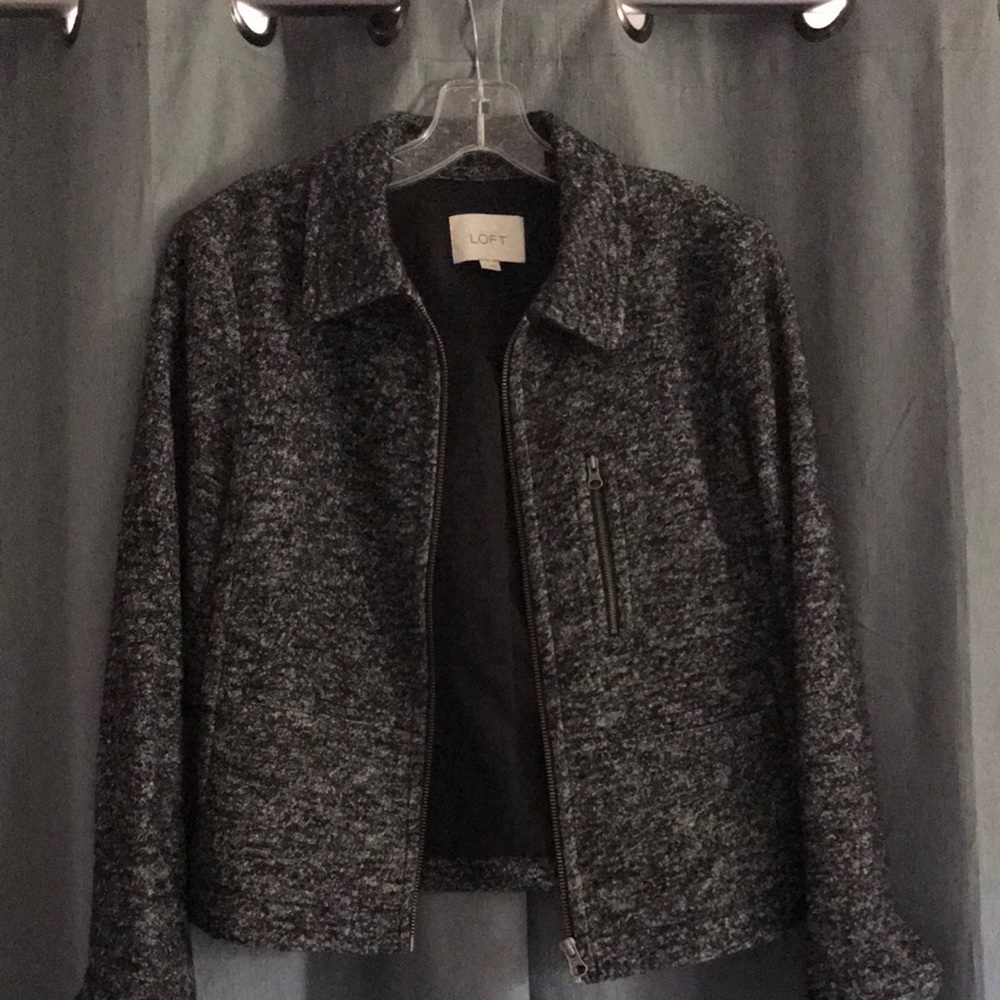 Black wool zip jacket